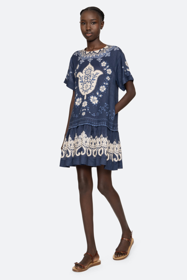 Sea NY Emelina S/S Dress - Navy