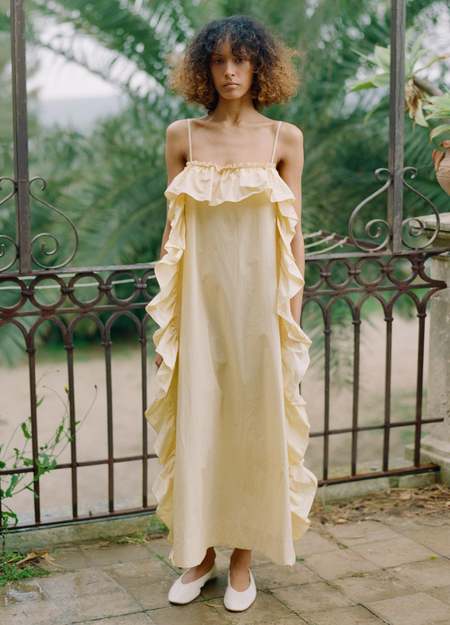 NEVER FULLY DRESSED Plisse Dress - Gold | Garmentory