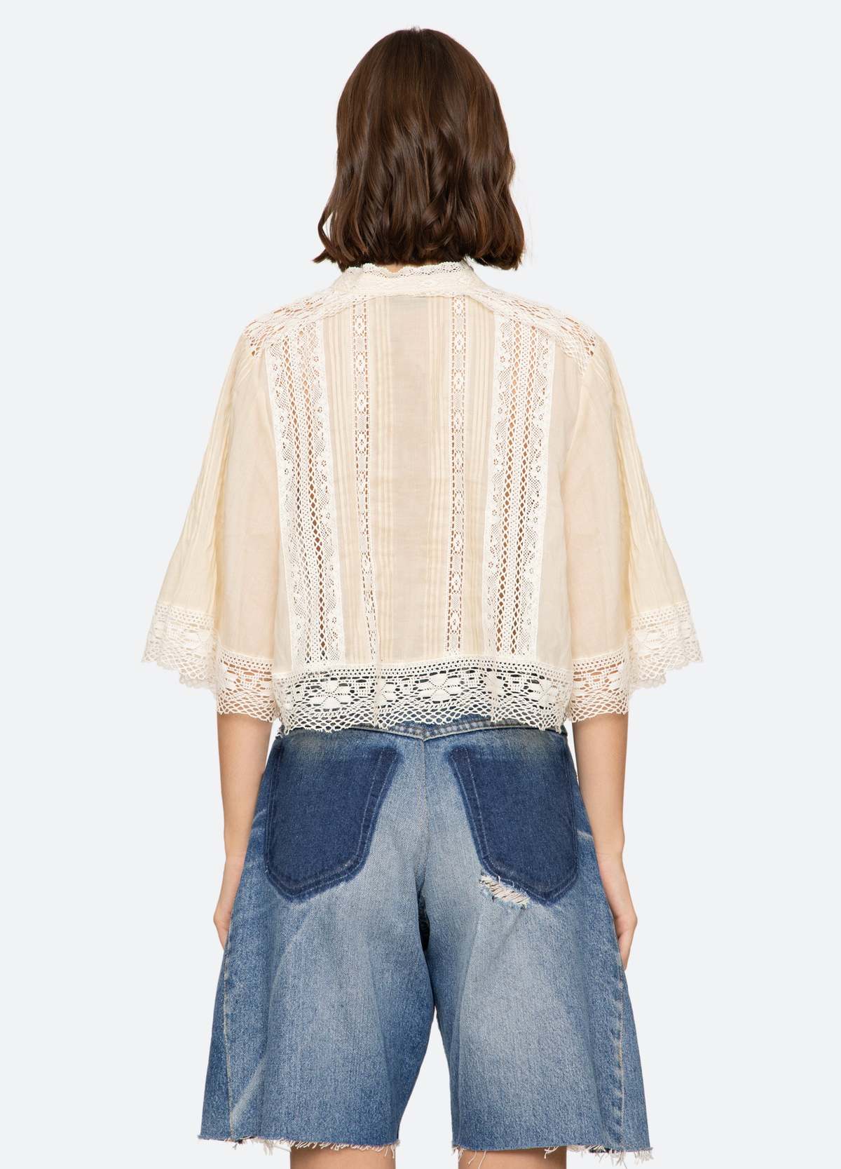 Sea NY Pippa Short Sleeve Top - Cream - Image 2 of 7