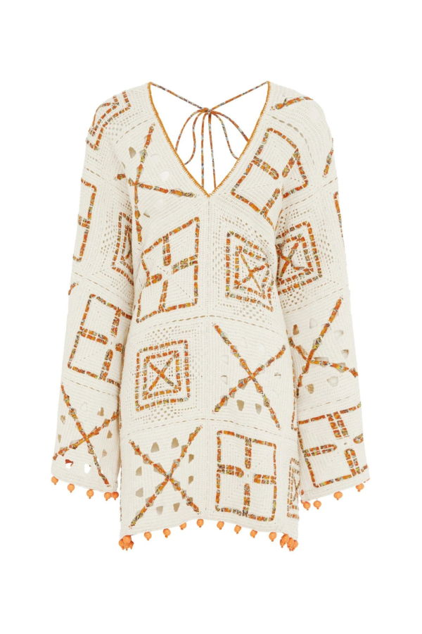 ALÉMAIS Marva Crochet Mini Dress - Natural