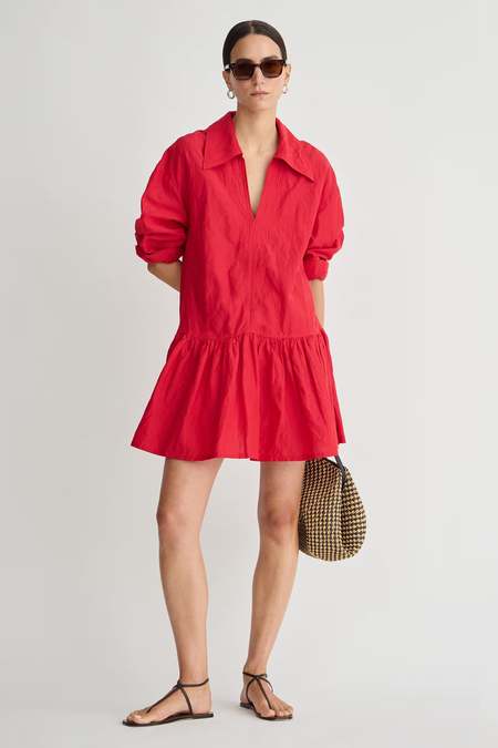 LoveShackFancy Marsinia Cotton Smocked Dress - Bright White | Garmentory