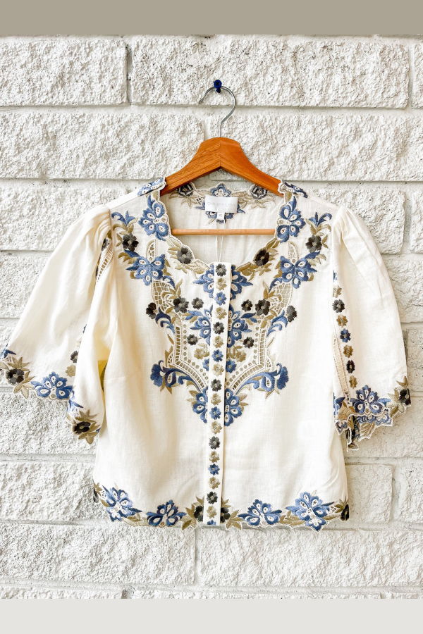 CHRISTY LYNN Brynn Top - Ivory Ginkgo