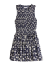 Apiece Apart Lore Smocked Mini Dress - Navy Floral Stamp - Thumbnail 1
