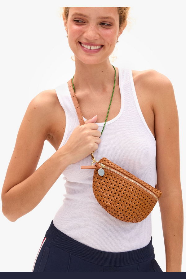 Clare V. Petite Rattan Fanny Bag
