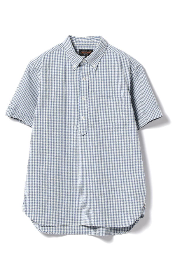 Beams Plus B.D. Pullover Indigo Sucker Gingham Shirt