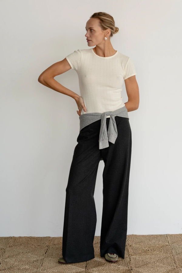 Donni. Pointelle Baby Tee