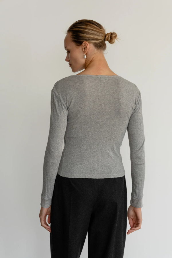Donni. Pointelle Long Sleeve Top