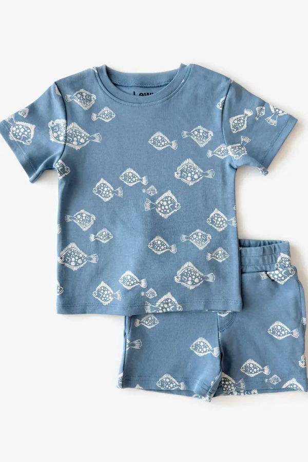 KIDS Lewis Shirt + Shorts Set - Indigo Flounder