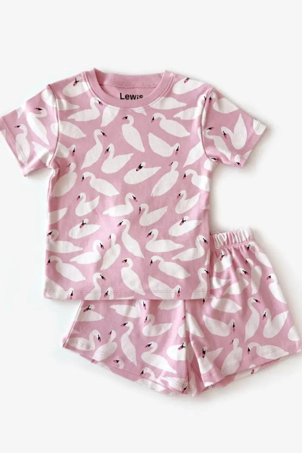 KIDS Lewis Lemonade Swan Shirt + Shorts Set