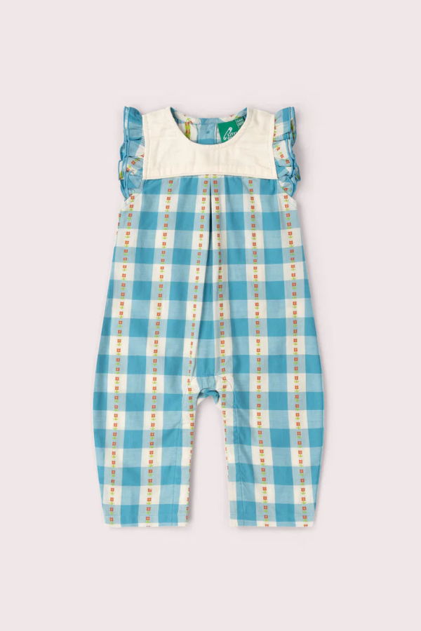 KIDS Little Green Radicals Blue Flowers Frill Summer Romper