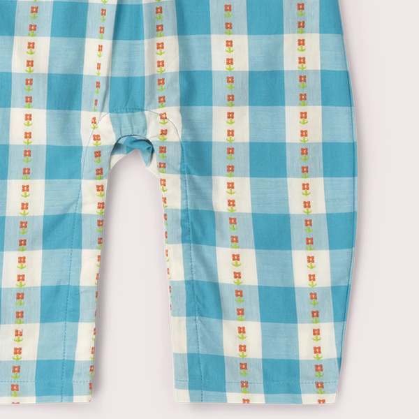KIDS Little Green Radicals Blue Flowers Frill Summer Romper