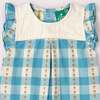 KIDS Little Green Radicals Blue Flowers Frill Summer Romper - Thumbnail 6