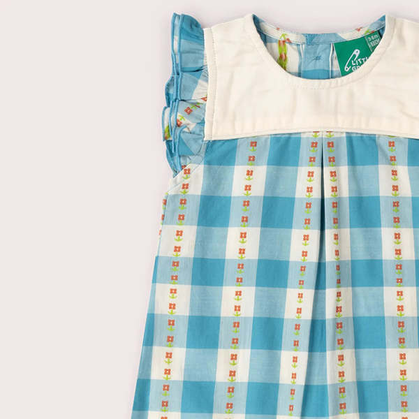 KIDS Little Green Radicals Blue Flowers Frill Summer Romper