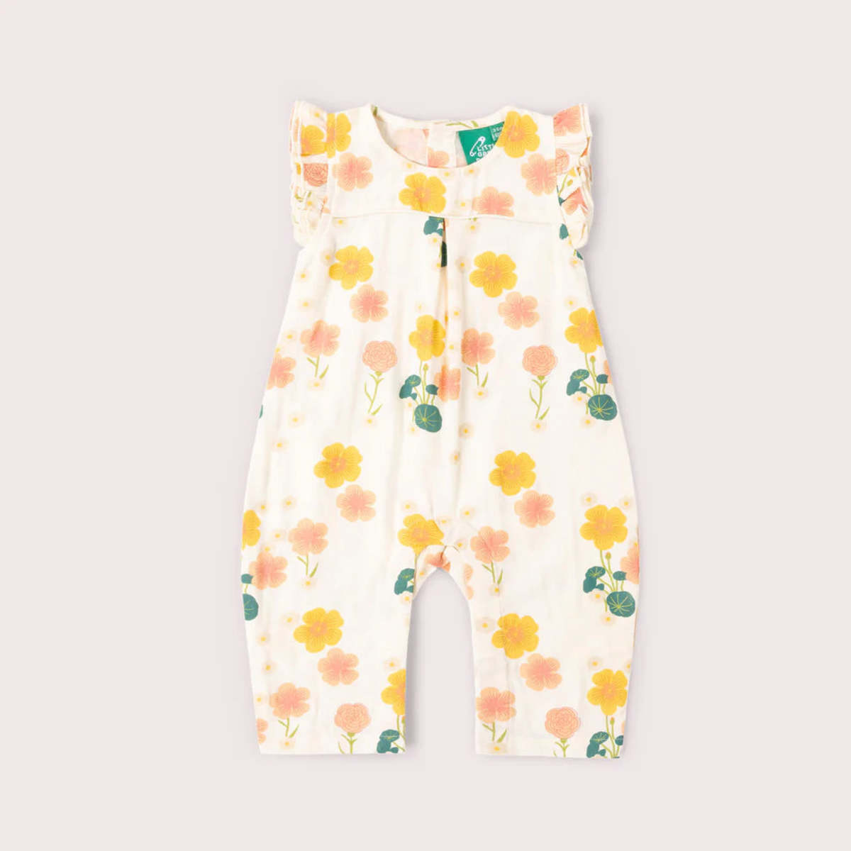 KIDS Little Green Radicals Flora Frill Summer Romper - Image 1 of 5