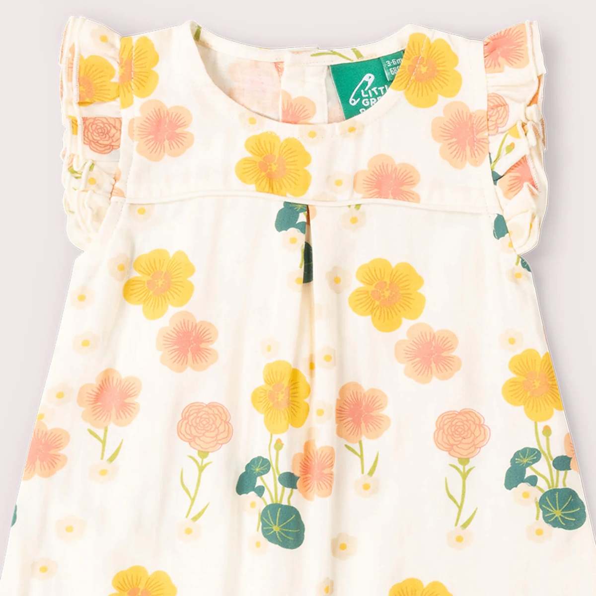 KIDS Little Green Radicals Flora Frill Summer Romper - Image 3 of 5