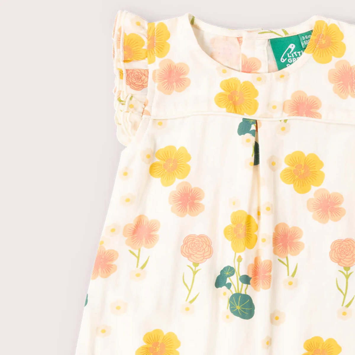 KIDS Little Green Radicals Flora Frill Summer Romper - Image 5 of 5