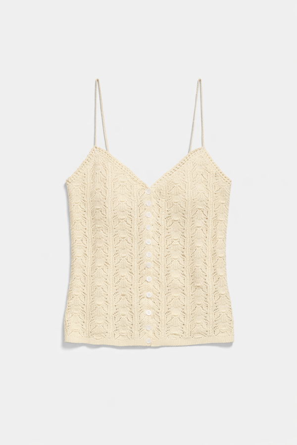 The Tile Club Aliza Crochet Cami - Ivory
