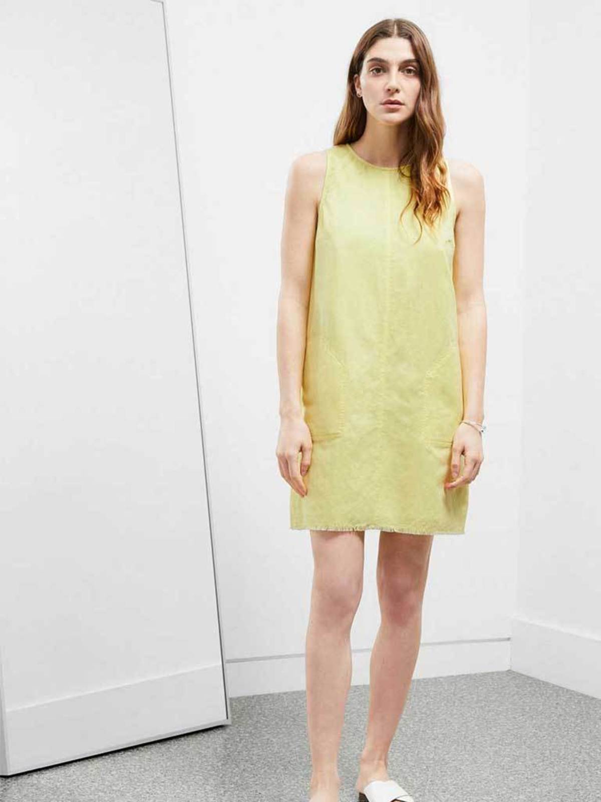 yellow linen wrap dress Cotton Linen Mini Wrap Dress  VIPOP