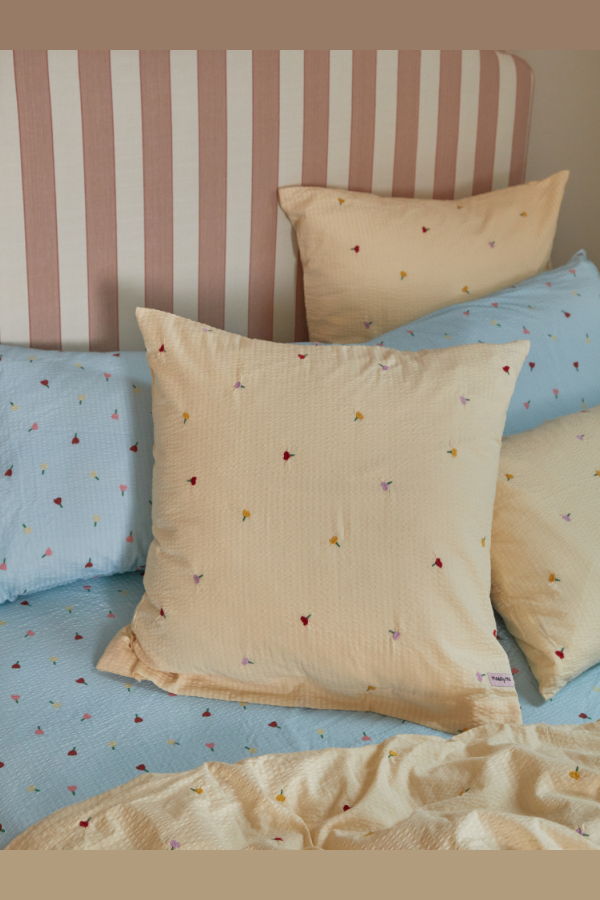 Mosey Me Forget Me Not Embroidered Euro Pillowcase Set