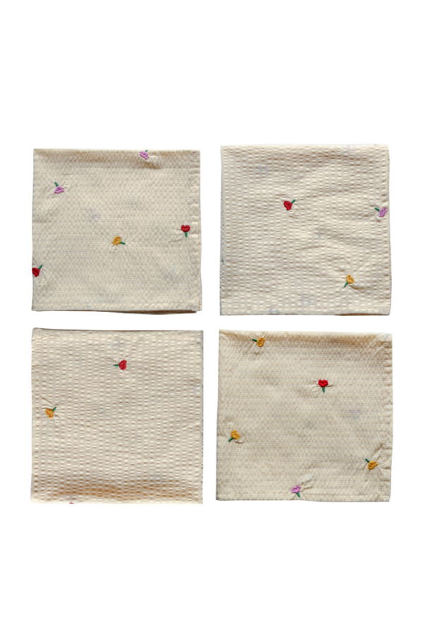 Mosey Me Forget Me Not Embroidered Napkin Set