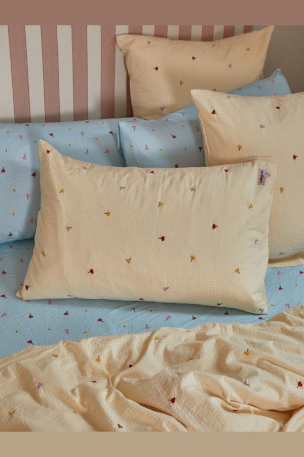 Mosey Me Forget Me Not Embroidered Standard Pillowcase Set