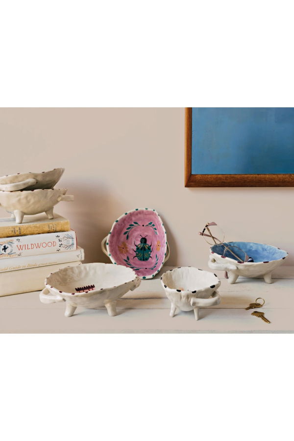 Danica Brands Set of 2 Catbloom Footed Bowl