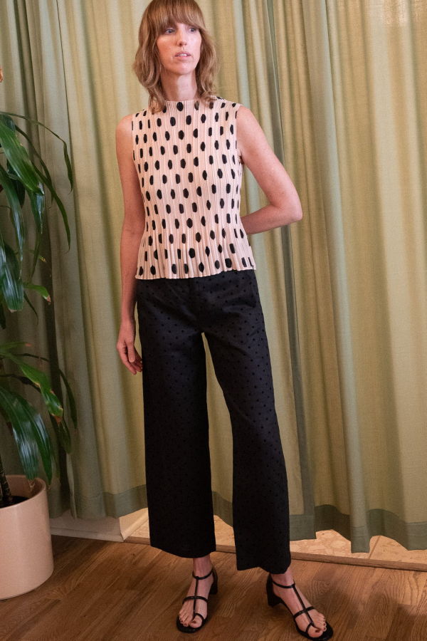 No.6 Justin Pant - Black Dot Linen