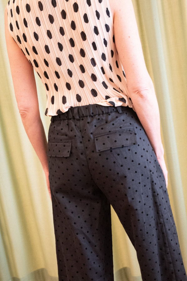 No.6 Justin Pant - Black Dot Linen