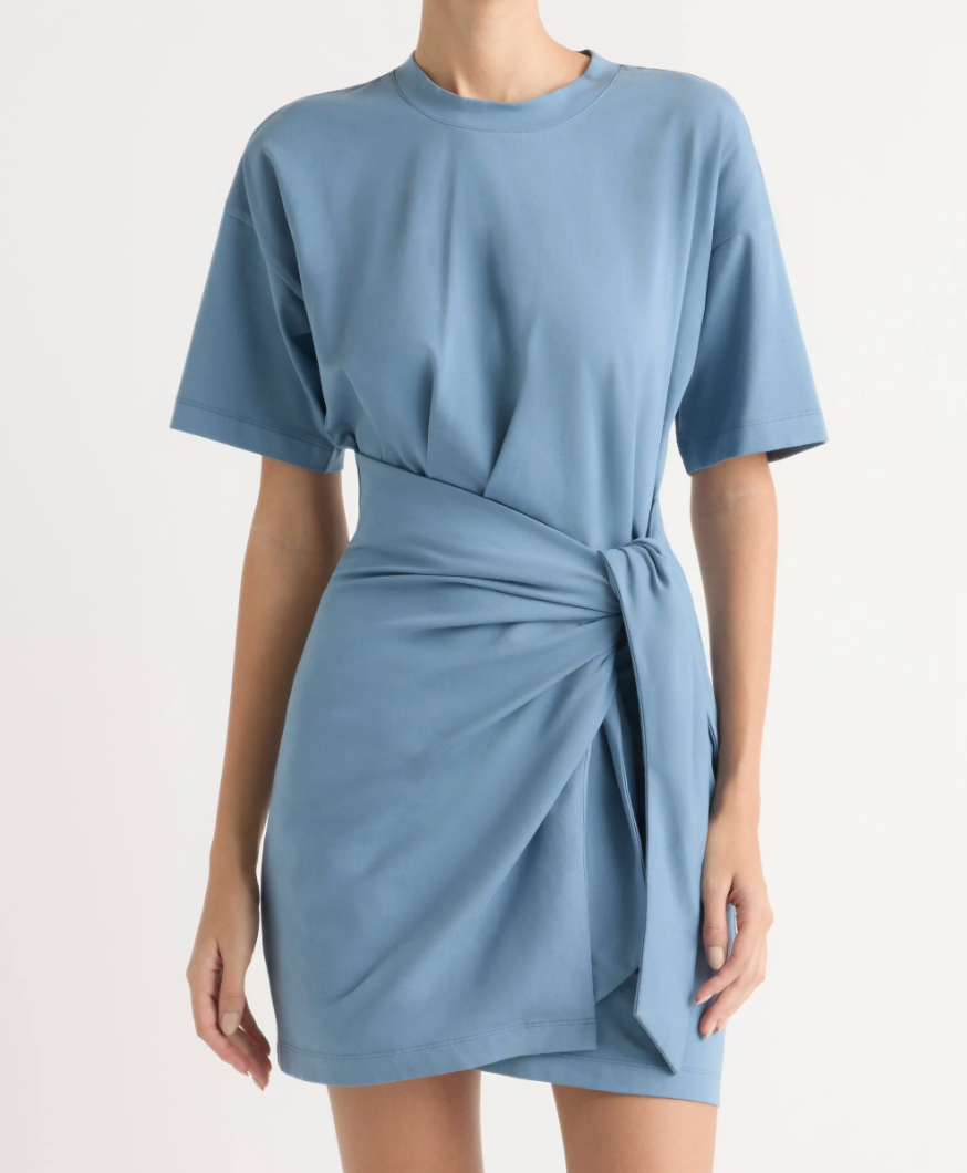 cotton citizen t shirt dress COTTON CITIZEN The Tokyo Mini Dress in Vintage Azure Blue