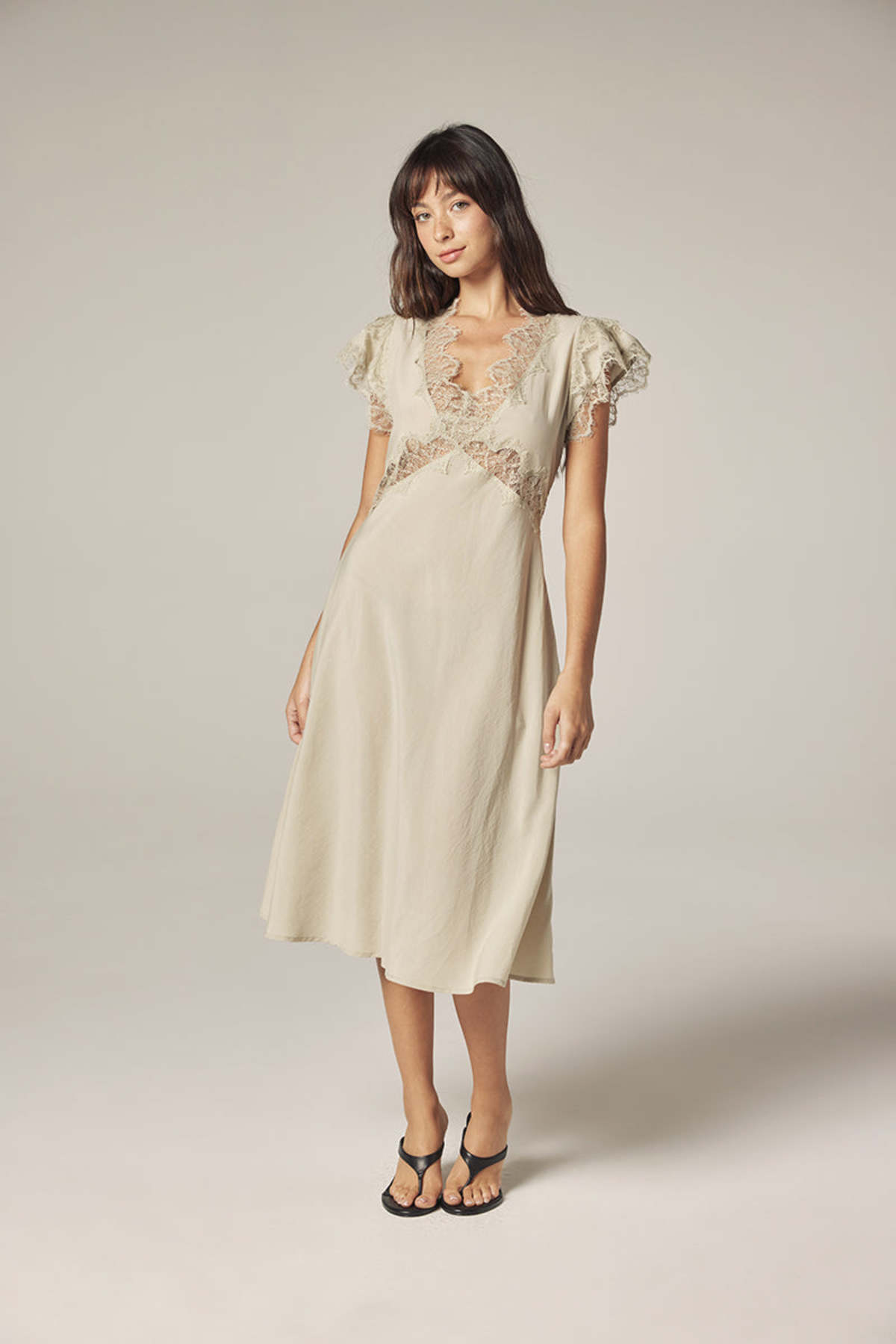 amente Lace Bias Cut Dress | Garmentory