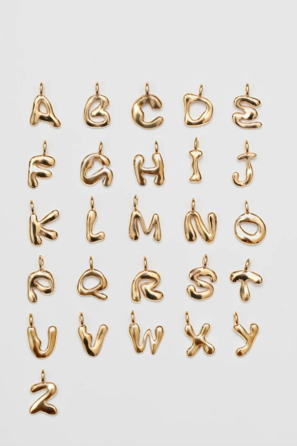 Wolf Circus Breloque Alphabet Charm - Gold