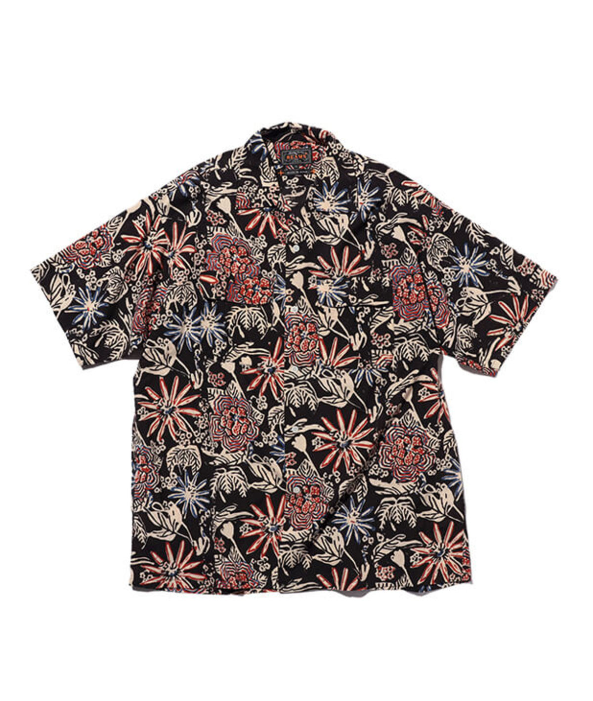 Beams Plus Open Collar Block Print Shirt - Image 1 of 2