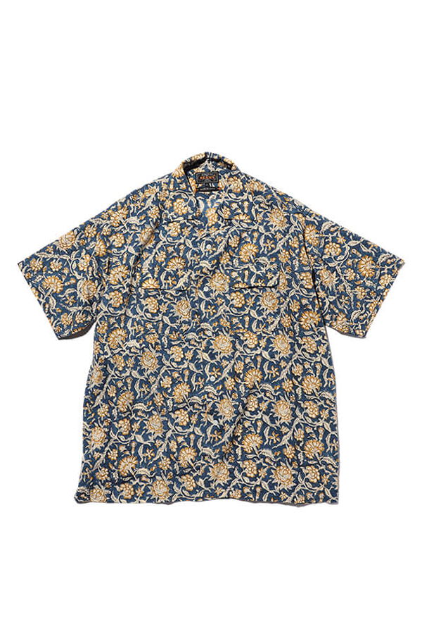 Beams Plus Open Collar Block Print Shirt