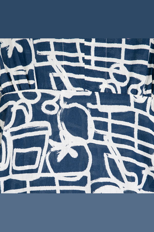 Bobo Choses V-Neck Dress Cookery Festival Print - Navy Blue