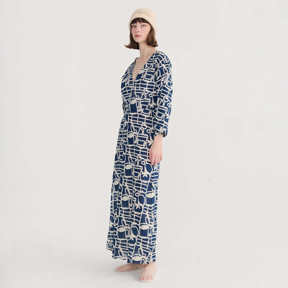 Bobo Choses V-Neck Dress Cookery Festival Print - Navy Blue - Image 5 of 6