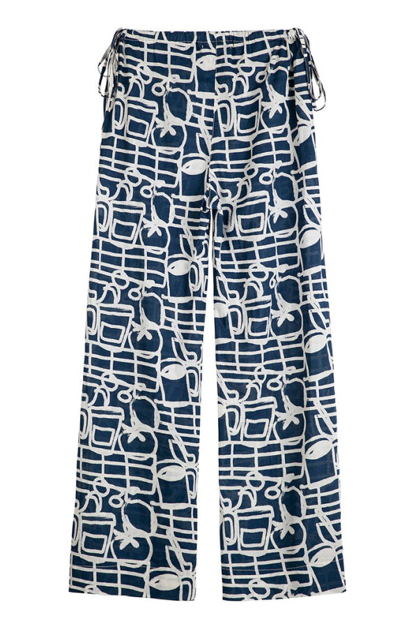 Bobo Choses Wide Leg Cookery Festival Print Pants - Navy Blue