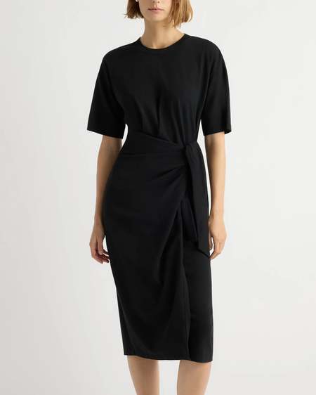 Modern Citizen Manon Asymmetric-Neck Ruched Dress | Garmentory