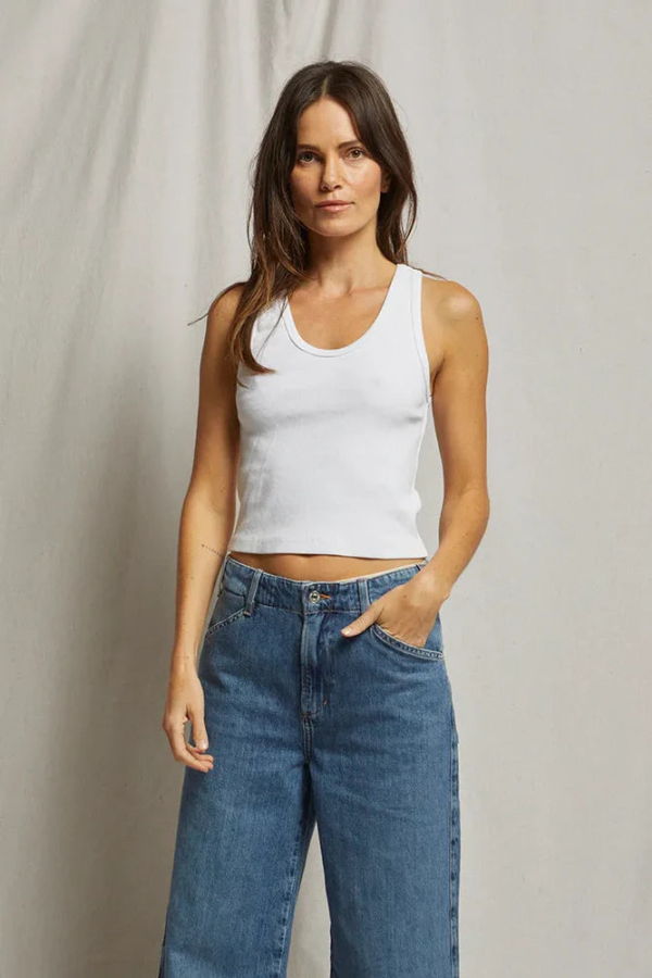 Perfect White Tee Blondie Rib Bra-Friendly Tank
