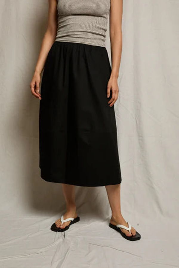 Perfect White Tee Minka Cotton Poplin Skirt