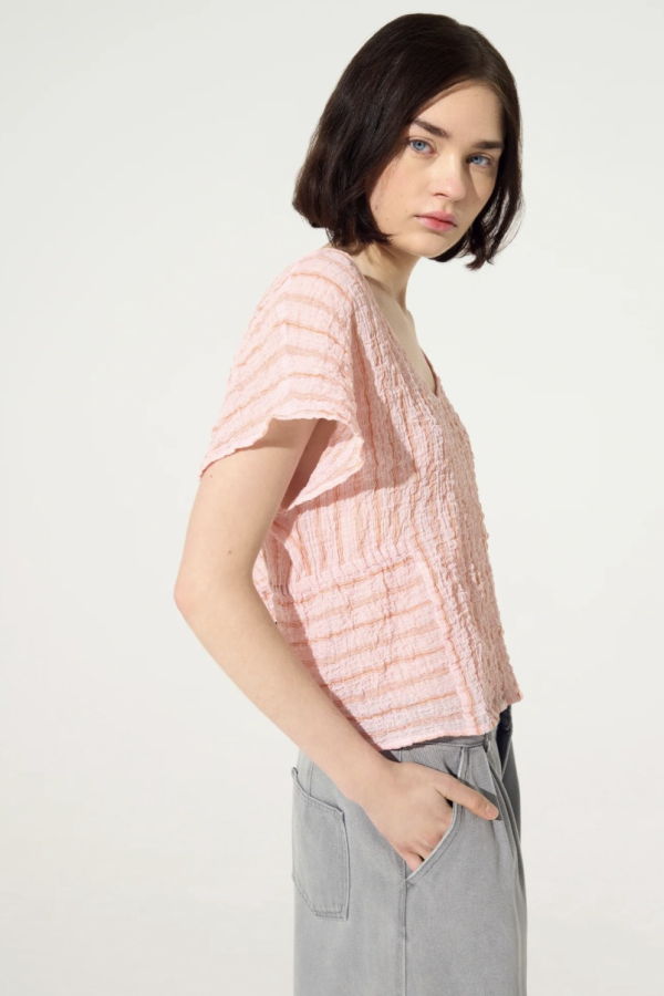 Cotélac Fitted Cotton Blouse - Pink
