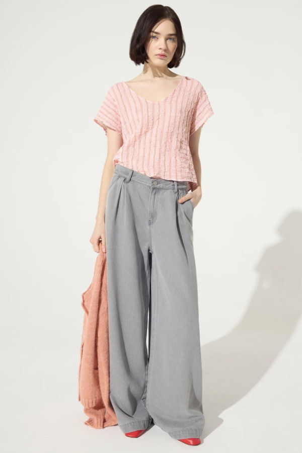 Cotélac Fitted Cotton Blouse - Pink