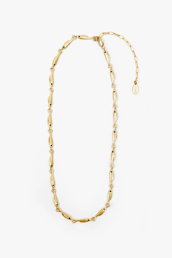 Clare V. Sardine Chain Necklace - Vintage Gold