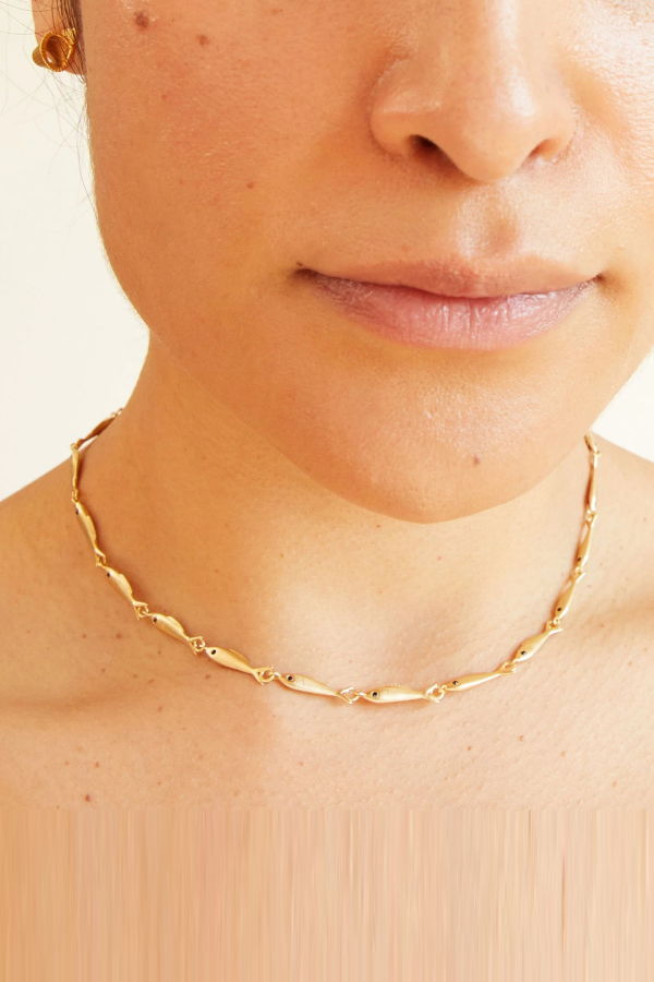 Clare V. Sardine Chain Necklace - Vintage Gold