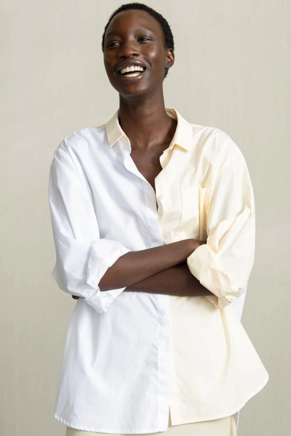 HUMANOID Paola Shirt - White/Shadow Blue