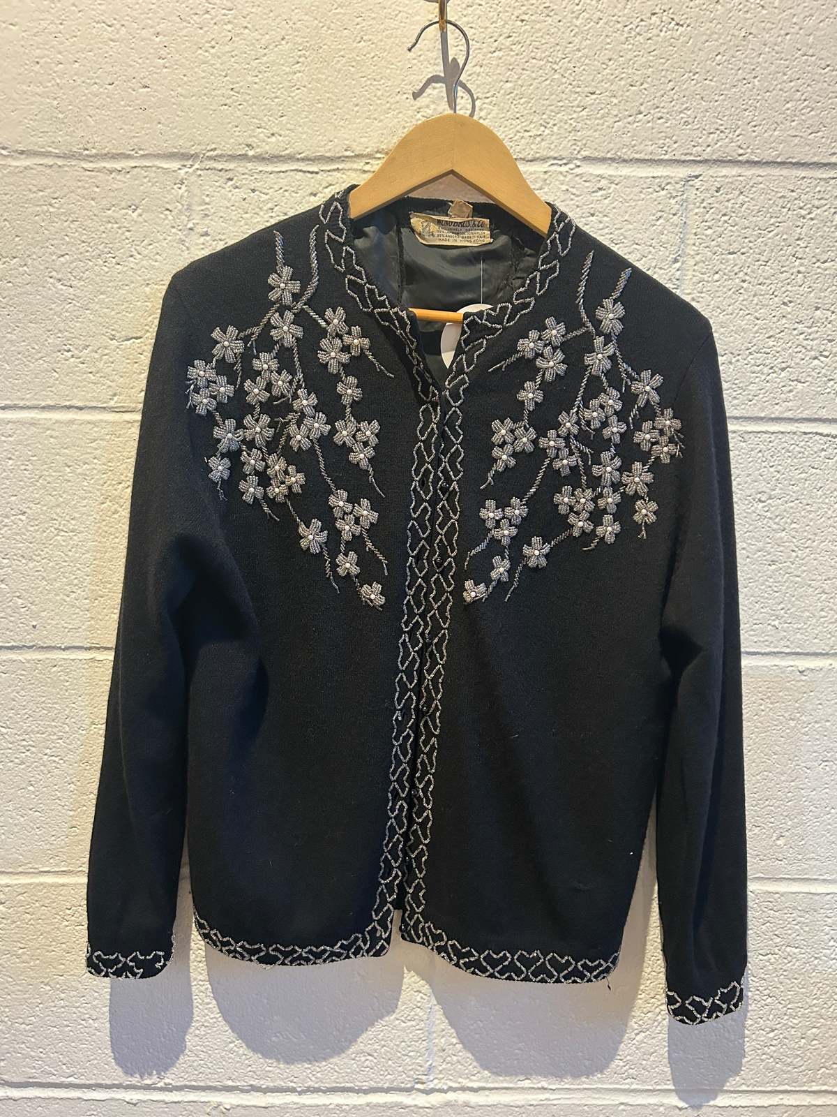 Vintage Beaded Cardigan - Black - Image 4 of 7