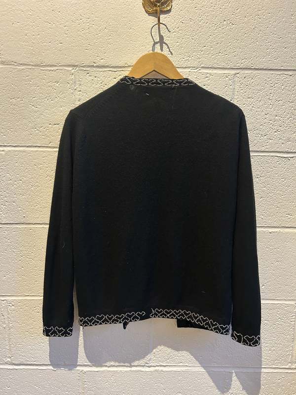 Vintage Beaded Cardigan - Black