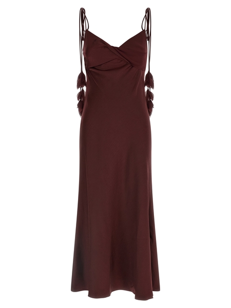 knee length dresses for ladies Yellow Chiffon Tiered Midi Dress  self-portrait