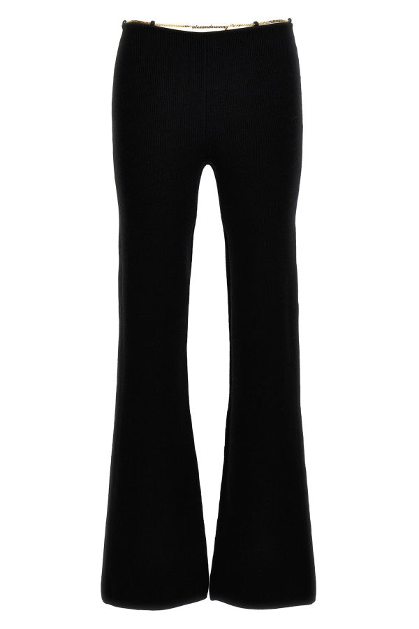 ALEXANDER WANG Gold Nameplate Chain Pants - Black