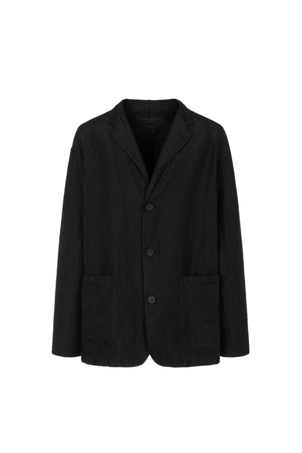 Comme des Garçons Polyester Linen Gabardine Garment Dyed Jacket - Black