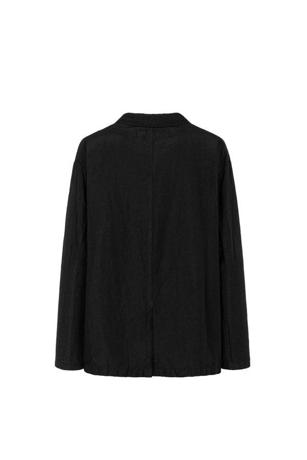 Comme des Garçons Polyester Linen Gabardine Garment Dyed Jacket - Black